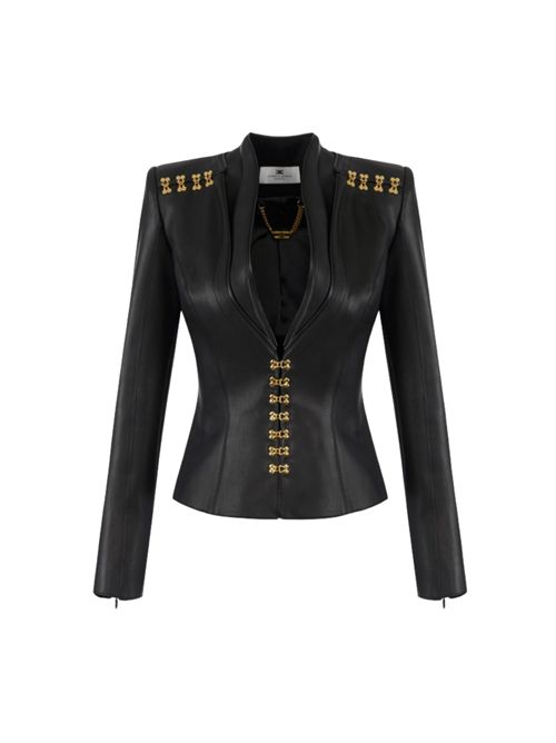 Giacca effetto nappa con ganci gioiello Elisabetta Franchi | GI18757E2110